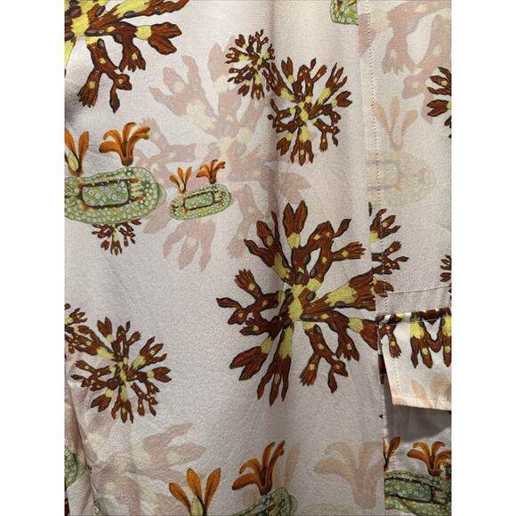 Love Binetti Size Large Silk Cargo Polanco Pants Print Anthropologie Cropped - Picture 5 of 8